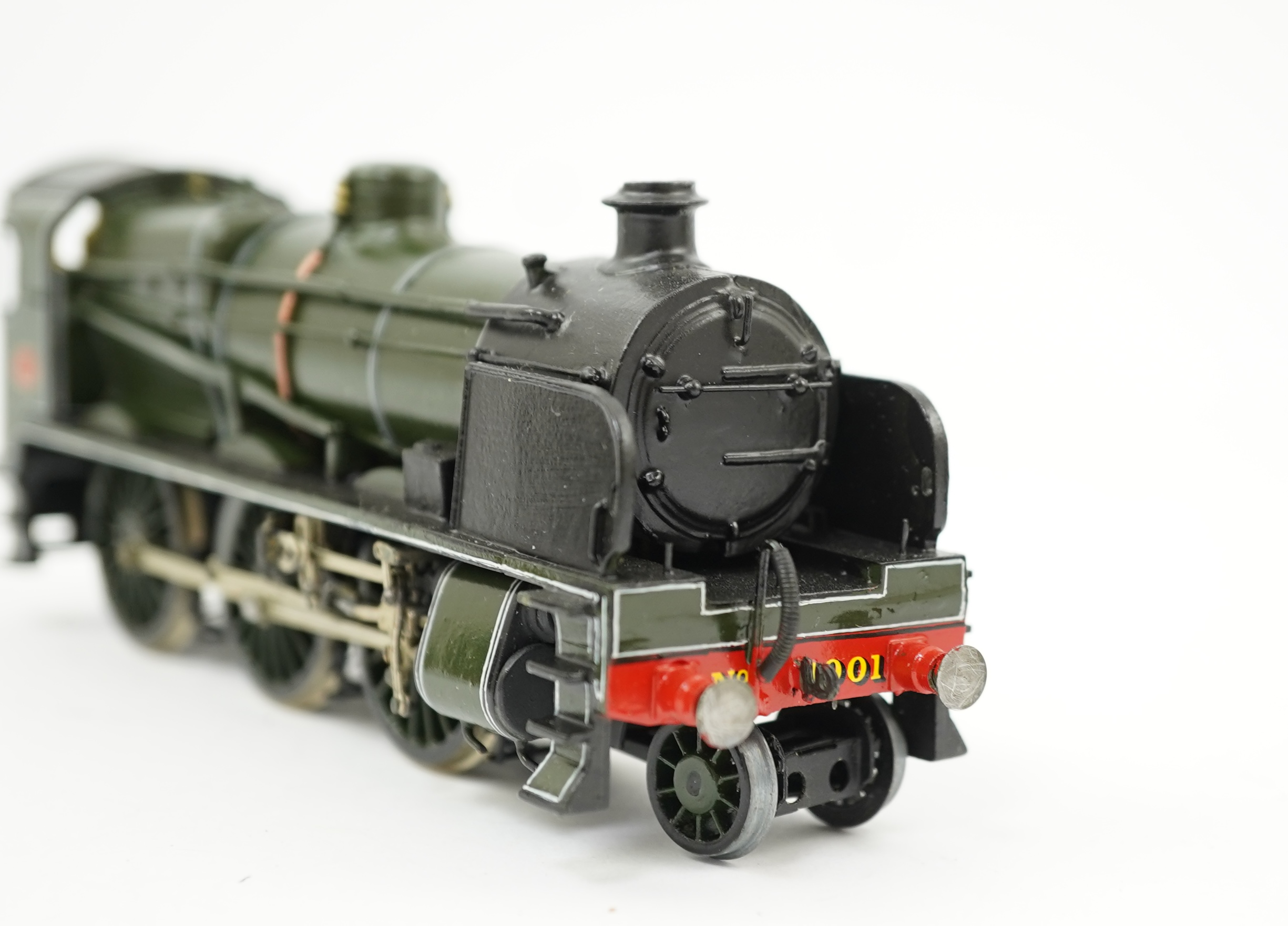 Two 00 gauge brass and white metal kit built Maunsell designed Southern Railway tender locomotives; a class U1 2-6-0, 1901, together with a class U 2-6-0, 610, constructed, painted and lined to a high standard, both moto